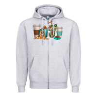Heather Grey german shepherd dog coffee cups Zipper Hoodie - texasbilliewilder