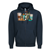 Navy german shepherd dog coffee cups Zipper Hoodie - texasbilliewilder