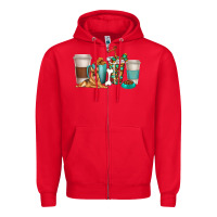Red german shepherd dog coffee cups Zipper Hoodie - texasbilliewilder
