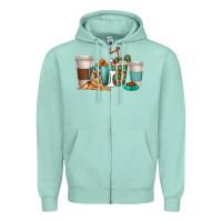 Seafoam german shepherd dog coffee cups Zipper Hoodie - texasbilliewilder