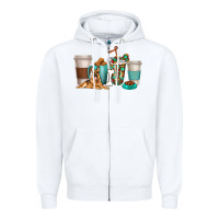 White german shepherd dog coffee cups Zipper Hoodie - texasbilliewilder