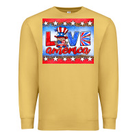 Antique Gold love america gnome Premium Sweatshirt - HRA Design Shop