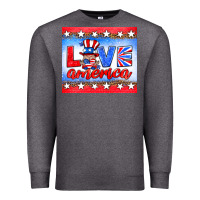 Charcoal Heather love america gnome Premium Sweatshirt - HRA Design Shop