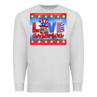 Dove Grey love america gnome Premium Sweatshirt - HRA Design Shop