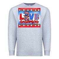 Heather Grey love america gnome Premium Sweatshirt - HRA Design Shop