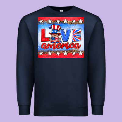 Love America Gnome Premium Sweatshirt Designed By Hra Design Shop