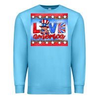 Ocean Blue love america gnome Premium Sweatshirt - HRA Design Shop