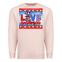 Pale Pink love america gnome Premium Sweatshirt - HRA Design Shop