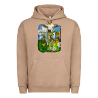 Charolais Heifer With Sunflower And Daisies Urban Hoodie | Teevron