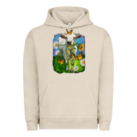 Pigment French Oak charolais heifer with sunflower and daisies Urban Hoodie - LillyAllenDesigns