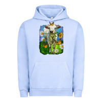 Pigment Grape Ice charolais heifer with sunflower and daisies Urban Hoodie - LillyAllenDesigns