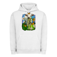 Pigment Lunar Rock charolais heifer with sunflower and daisies Urban Hoodie - LillyAllenDesigns