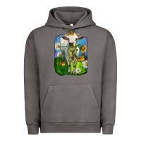Pigment Tornado charolais heifer with sunflower and daisies Urban Hoodie - LillyAllenDesigns
