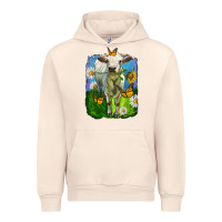 Sandshell charolais heifer with sunflower and daisies Urban Hoodie - LillyAllenDesigns