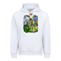 White charolais heifer with sunflower and daisies Urban Hoodie - LillyAllenDesigns