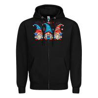 Black fourth of july gnomes Zipper Hoodie - Zillion Design Studio