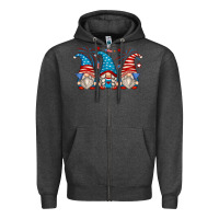 Charcoal Heather fourth of july gnomes Zipper Hoodie - Zillion Design Studio