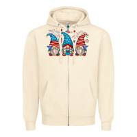 Sandshell fourth of july gnomes Zipper Hoodie - Zillion Design Studio