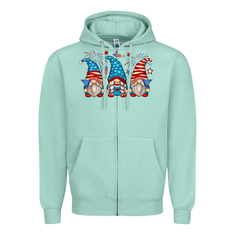 Fourth Of July Gnomes Zipper Hoodie by Zillion Design Studio | Teevron