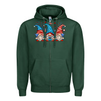 Sports Green fourth of july gnomes Zipper Hoodie - Zillion Design Studio