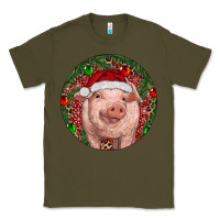 Army Green Pig Christmas Classic Tee - RanaPortraitStore