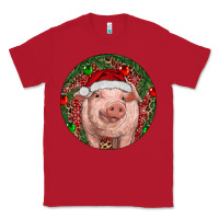 Red Pig Christmas Classic Tee - RanaPortraitStore