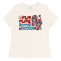Bone flip flops fireworks & freedom Ladies Tee - BarkalooDesign