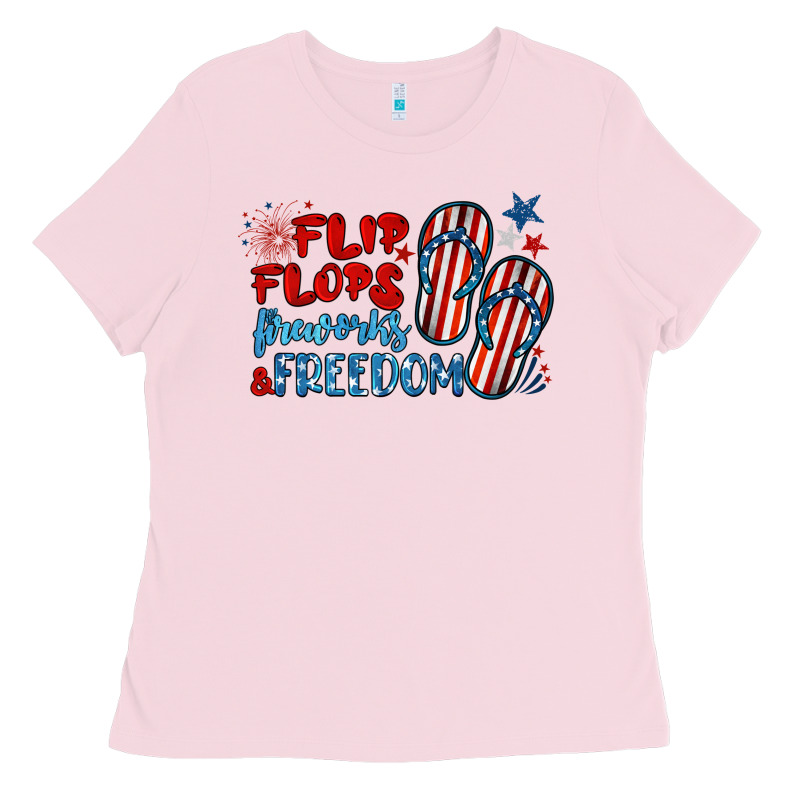Flip Flops Fireworks & Freedom Ladies Tee by BarkalooDesign | Teevron