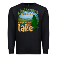Black what happens at the lake stays at the lake Premium Sweatshirt - HRA Design Shop