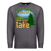 Charcoal Heather what happens at the lake stays at the lake Premium Sweatshirt - HRA Design Shop