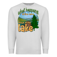 Dove Grey what happens at the lake stays at the lake Premium Sweatshirt - HRA Design Shop
