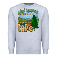 Heather Grey what happens at the lake stays at the lake Premium Sweatshirt - HRA Design Shop