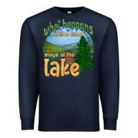 Navy what happens at the lake stays at the lake Premium Sweatshirt - HRA Design Shop