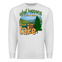 Oatmeal Heather what happens at the lake stays at the lake Premium Sweatshirt - HRA Design Shop