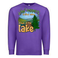 Purple what happens at the lake stays at the lake Premium Sweatshirt - HRA Design Shop