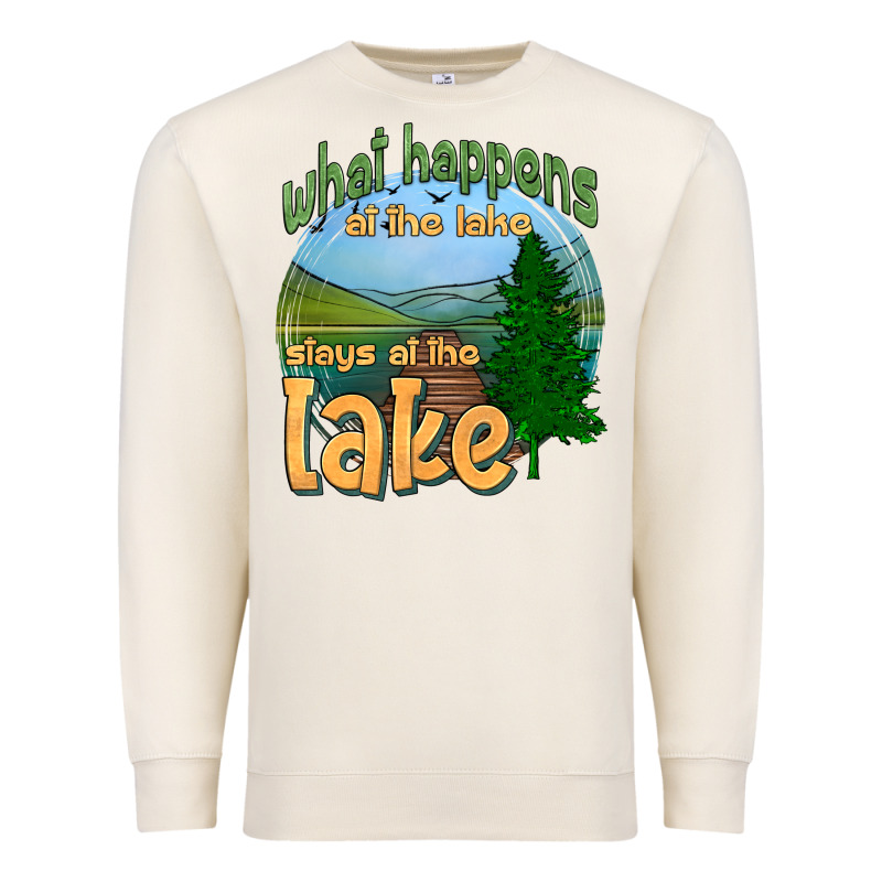 What Happens At The Lake Stays At The Lake Premium Sweatshirt by HRA Design Shop | Teevron
