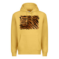 Antique Gold handdrawn tiger pattern background Premium Hoodie - BarkalooDesign