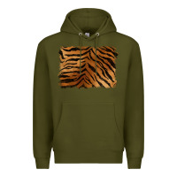 Army Green handdrawn tiger pattern background Premium Hoodie - BarkalooDesign