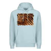 Blue Mist handdrawn tiger pattern background Premium Hoodie - BarkalooDesign