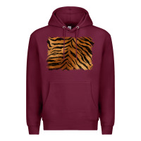 Burgundy handdrawn tiger pattern background Premium Hoodie - BarkalooDesign