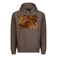Coffee handdrawn tiger pattern background Premium Hoodie - BarkalooDesign