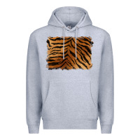 Heather Grey handdrawn tiger pattern background Premium Hoodie - BarkalooDesign