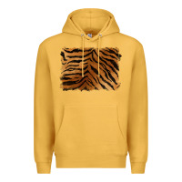 Mustard handdrawn tiger pattern background Premium Hoodie - BarkalooDesign