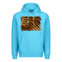 Ocean Blue handdrawn tiger pattern background Premium Hoodie - BarkalooDesign