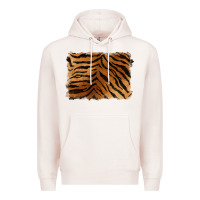 Pale Pink handdrawn tiger pattern background Premium Hoodie - BarkalooDesign