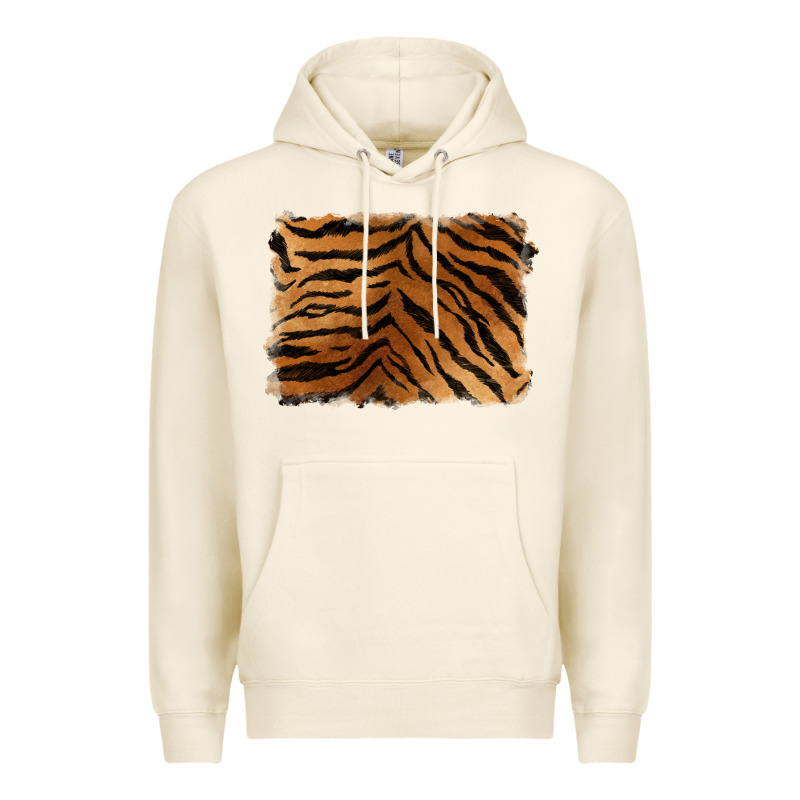 Handdrawn Tiger Pattern Background Premium Hoodie by BarkalooDesign | Teevron