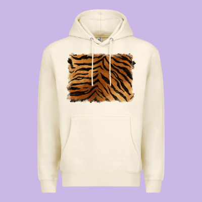 Handdrawn Tiger Pattern Background Premium Hoodie Designed By Barkaloodesign
