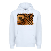 White handdrawn tiger pattern background Premium Hoodie - BarkalooDesign