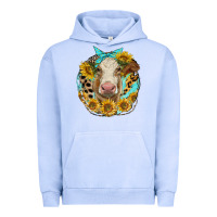 Pigment Grape Ice simmental heifer with sunflowers and leopard Urban Hoodie - LillyAllenDesigns