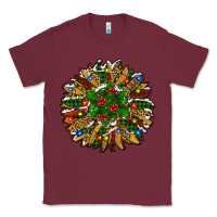 Burgundy Leopard Christmas Sunflower Classic Tee - RanaPortraitStore